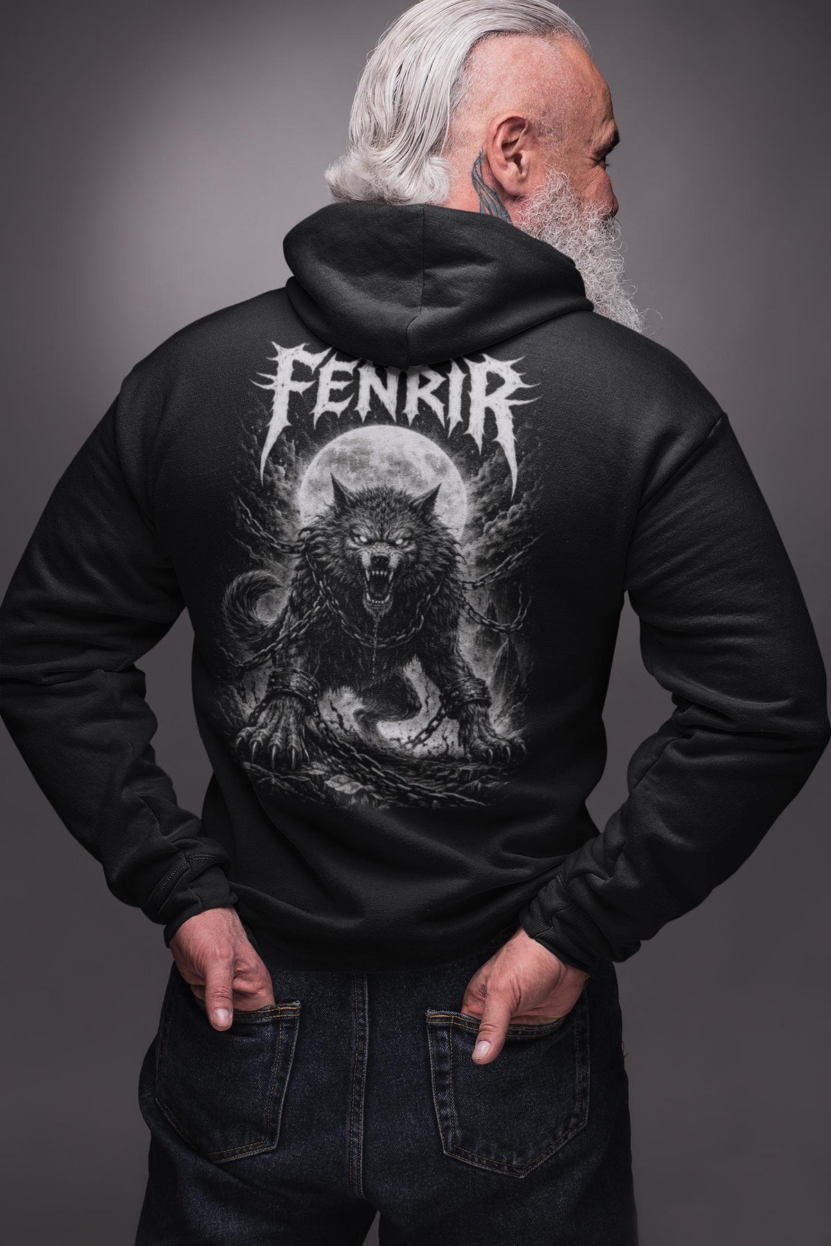 Viking Wolf Hoodie - Fenrir Wolf Hoodie: Norse Mythology Viking Sweatshirt, Ragnarok Wolf Dark