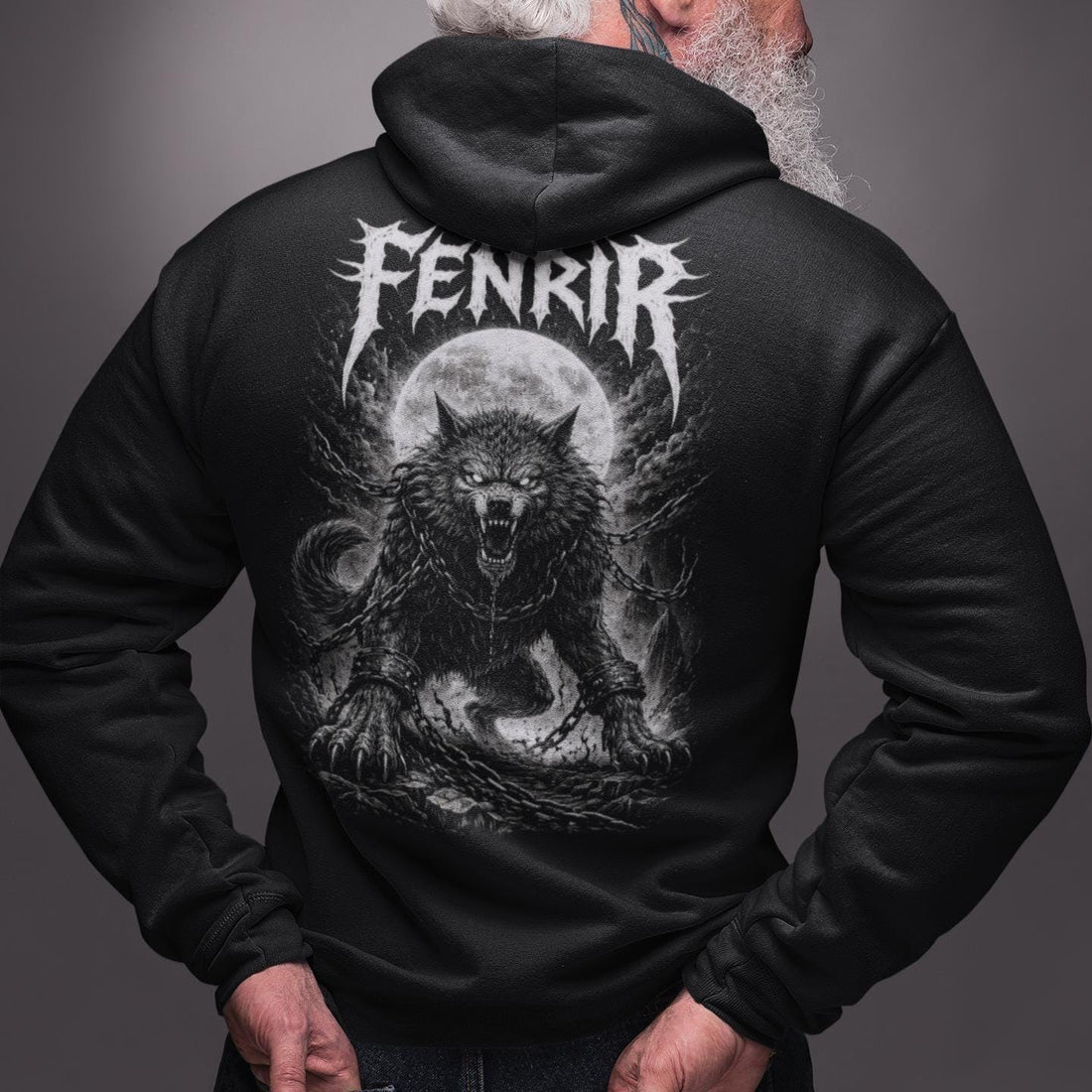 Viking Wolf Hoodie - Fenrir Wolf Hoodie: Norse Mythology Viking Sweatshirt, Ragnarok Wolf Dark