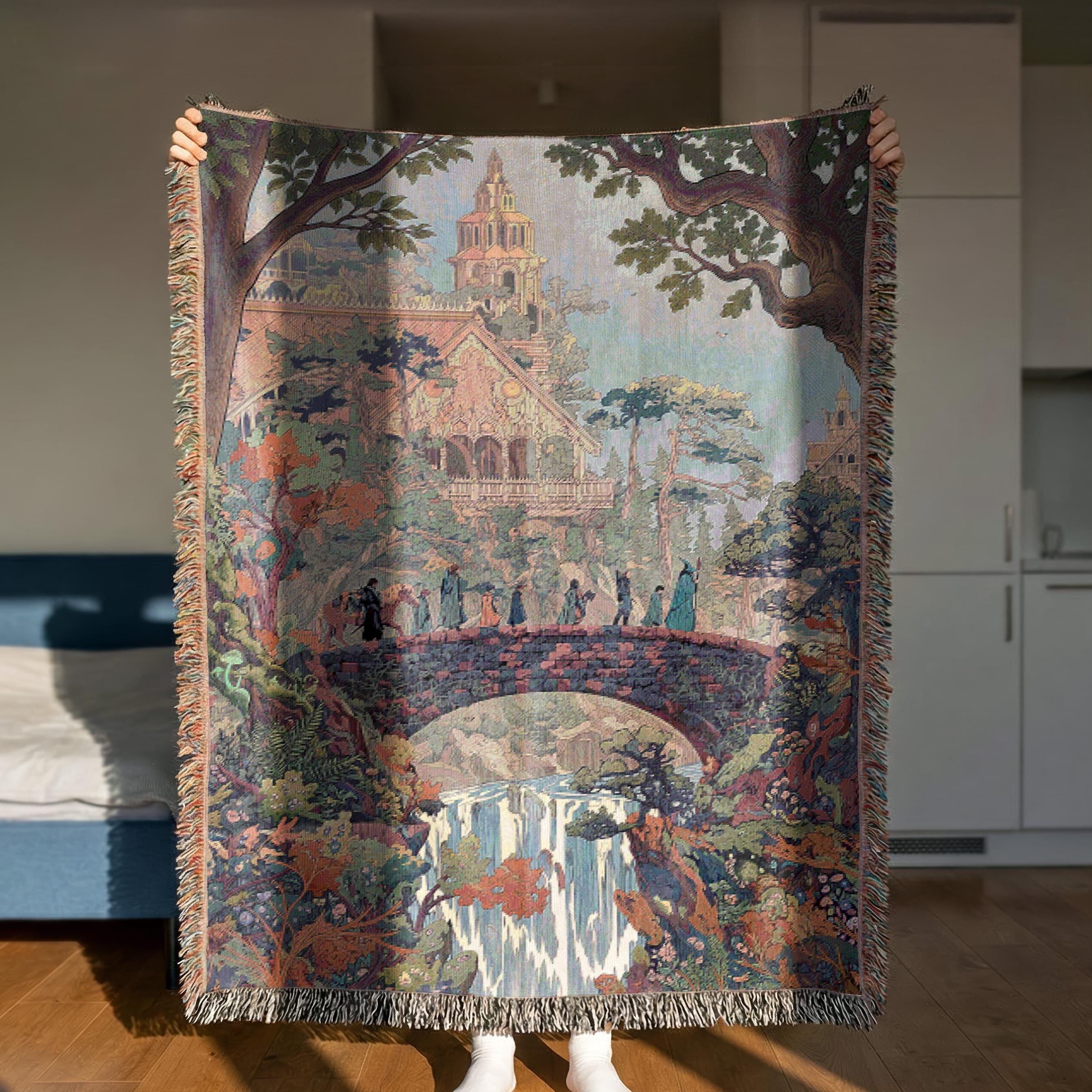 Viking Blanket - Norse Mythology Woven Blanket, Viking Gods Tapestry, Historic Nordic Art Throw