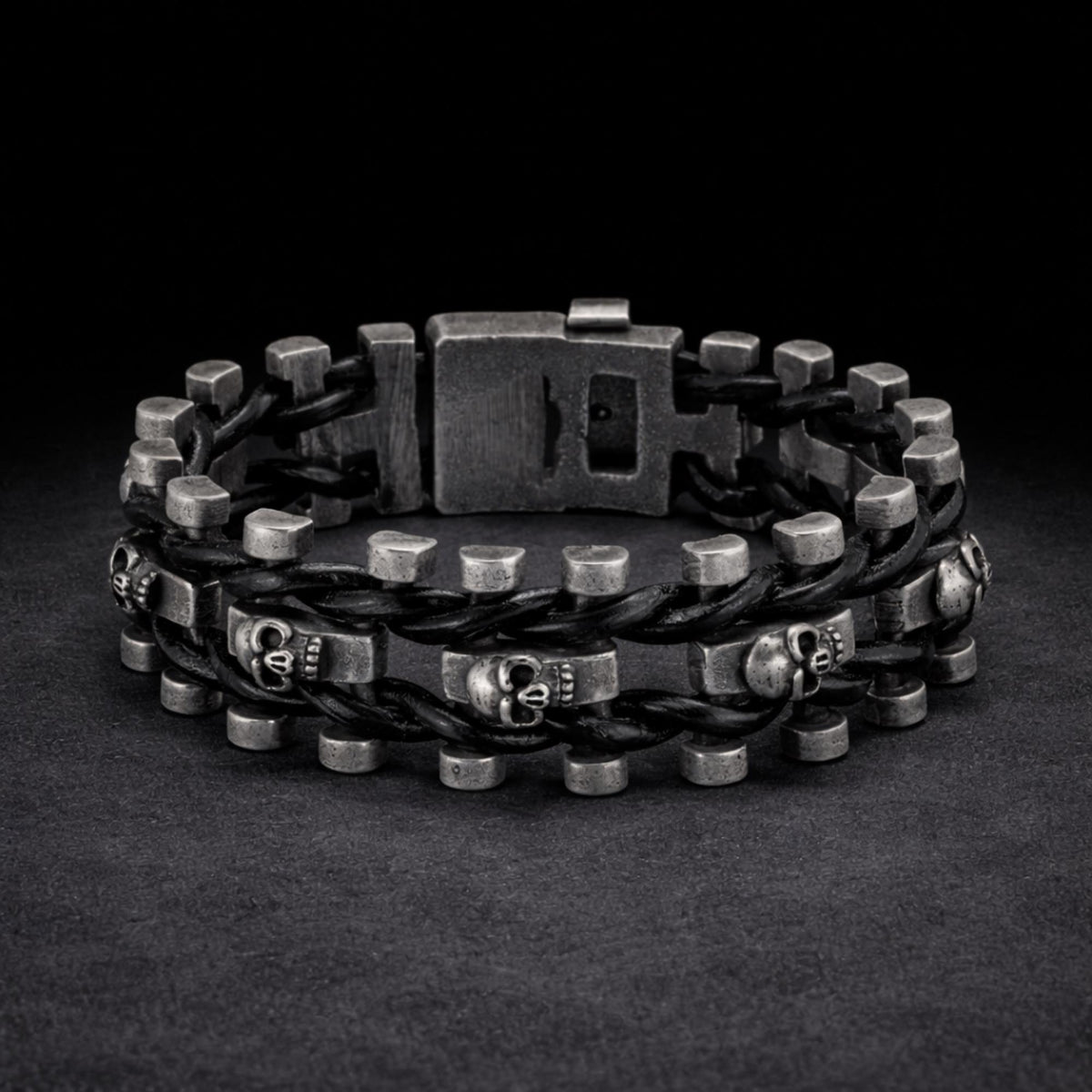 Viking Bracelet - Men’s Viking Leather Cuff Bracelet with Norse Compass, Medieval Warrior Wristband