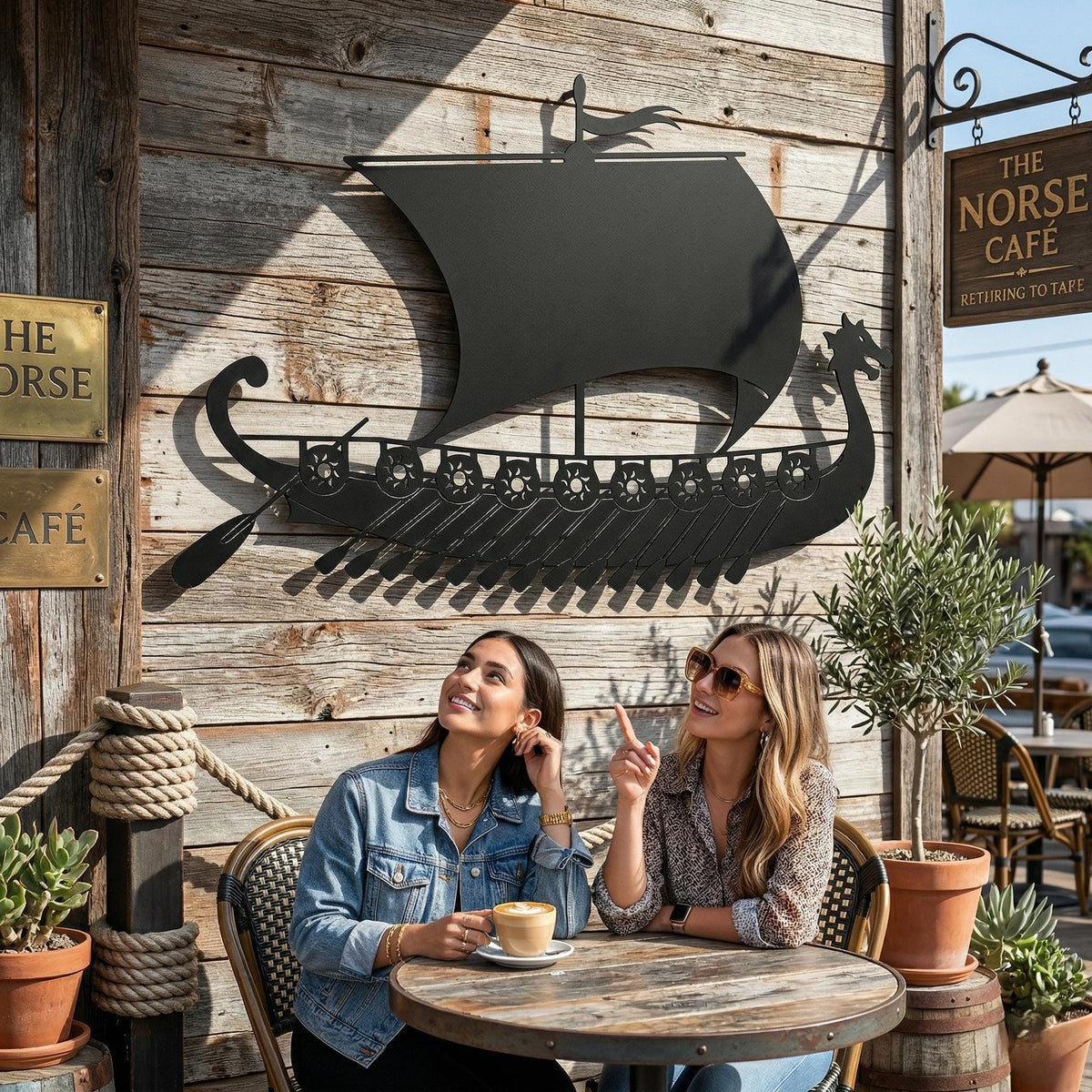Viking Home Decor - Viking Ship Metal Wall Art: Nordic Home Decor