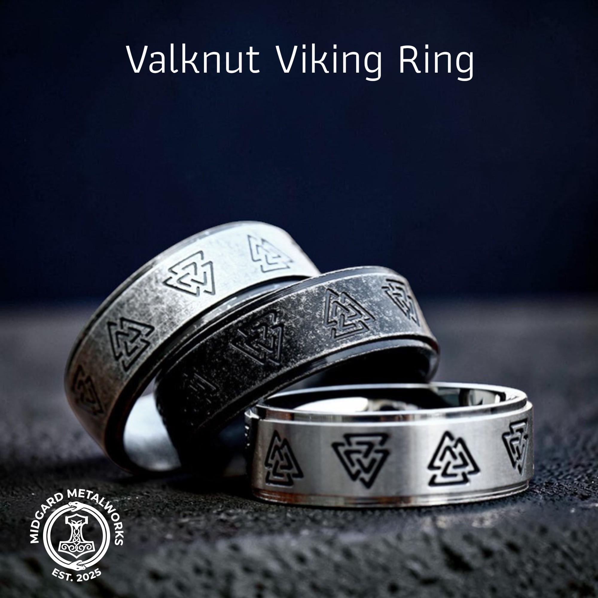 Viking Thor's Hammer Ring - Sterling Silver Hammer of Thor Ring, Viking Mjolnir Band, Norse