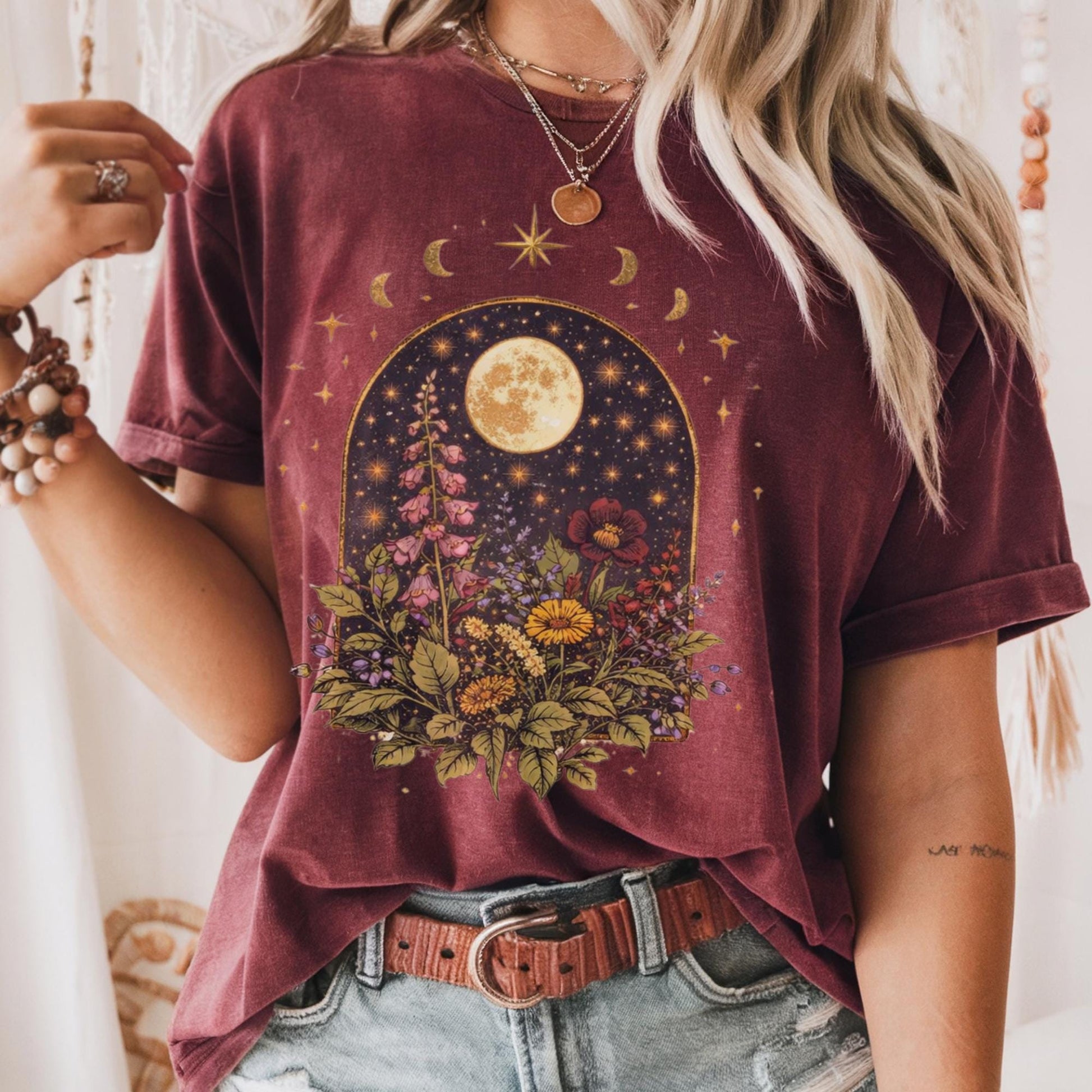 Viking Odin T-Shirt - Viking Raven Vegvisir Nordic T-shirt, Wayfinder Compass Bohemian Ravens Odin