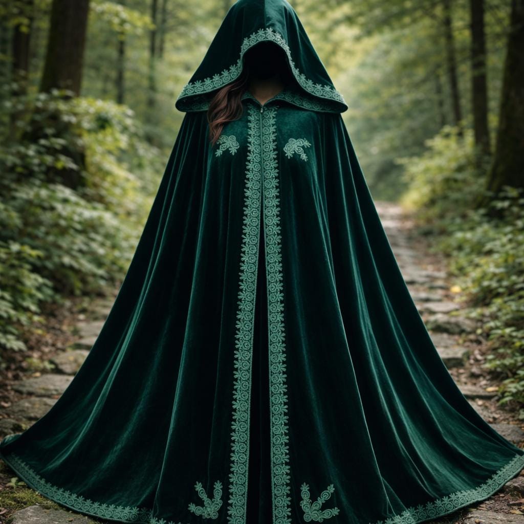 Viking Jacket - Dark Green Leather Hooded Poncho, Medieval Fantasy Cape, Viking Cloak, Renaissance