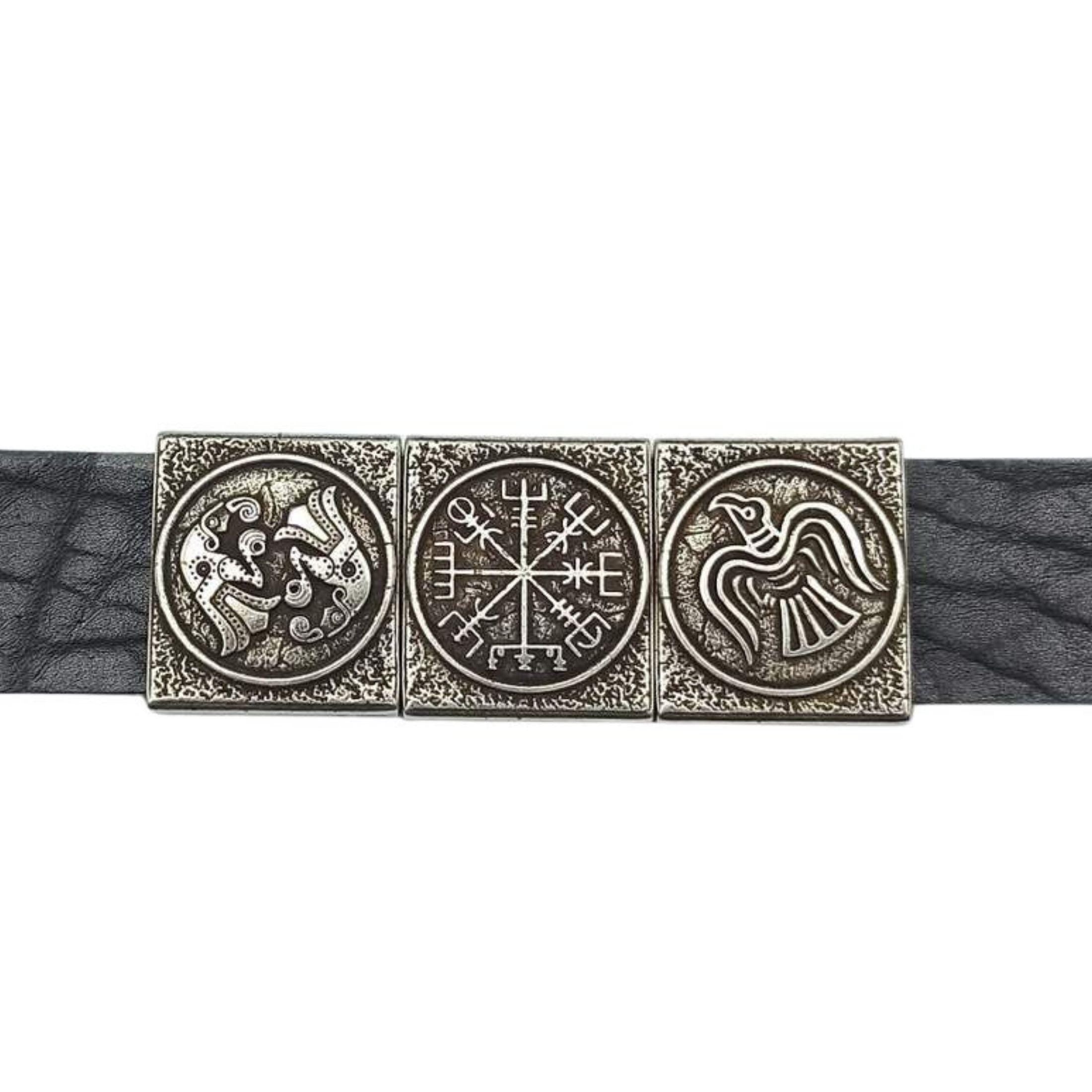 Viking Bracelet - Viking compass leather bracelet for men Norse pagan cuff bracelets Nordic jewelry