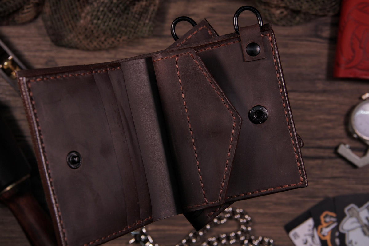 Viking Thor's Hammer Leather Accessory - Mjolnir & Jormungandr Leather Wallet: Viking Mythology