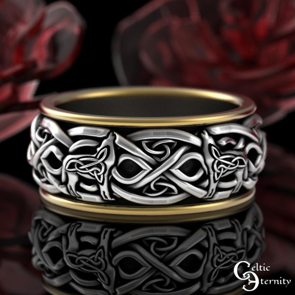 Viking Thor's Hammer Ring - Sterling Silver Hammer of Thor Ring, Viking Mjolnir Band, Norse