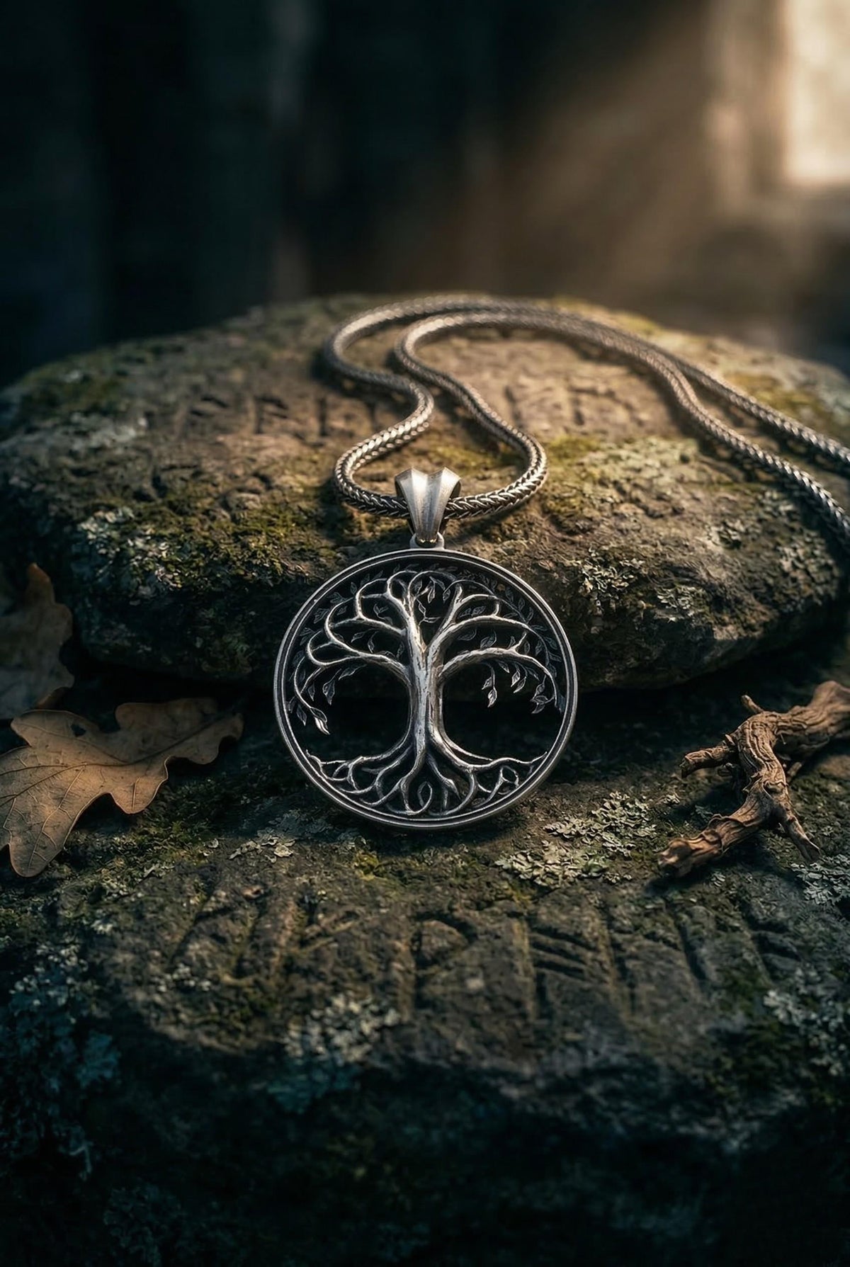 Viking Thor's Hammer Necklace - Viking Mjölnir Necklace - Thor Hammer with Skull and Rune Details