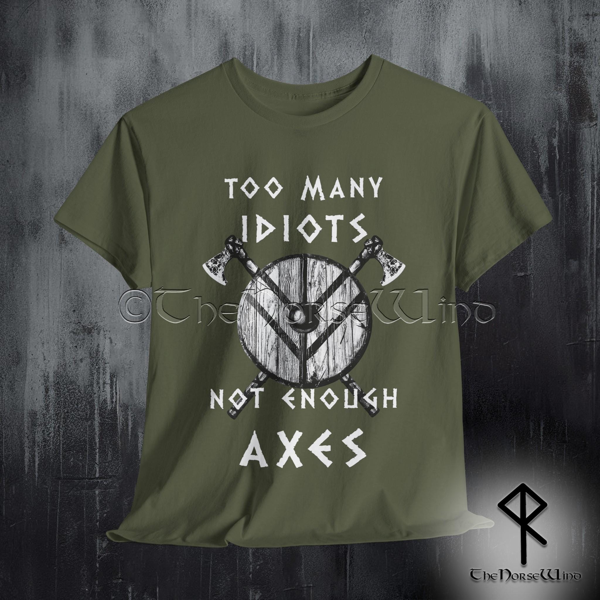 Viking Valhalla T-Shirt - Too Many Idiots Not Enough Axes Viking T-Shirt, Funny Norse Warrior Tee