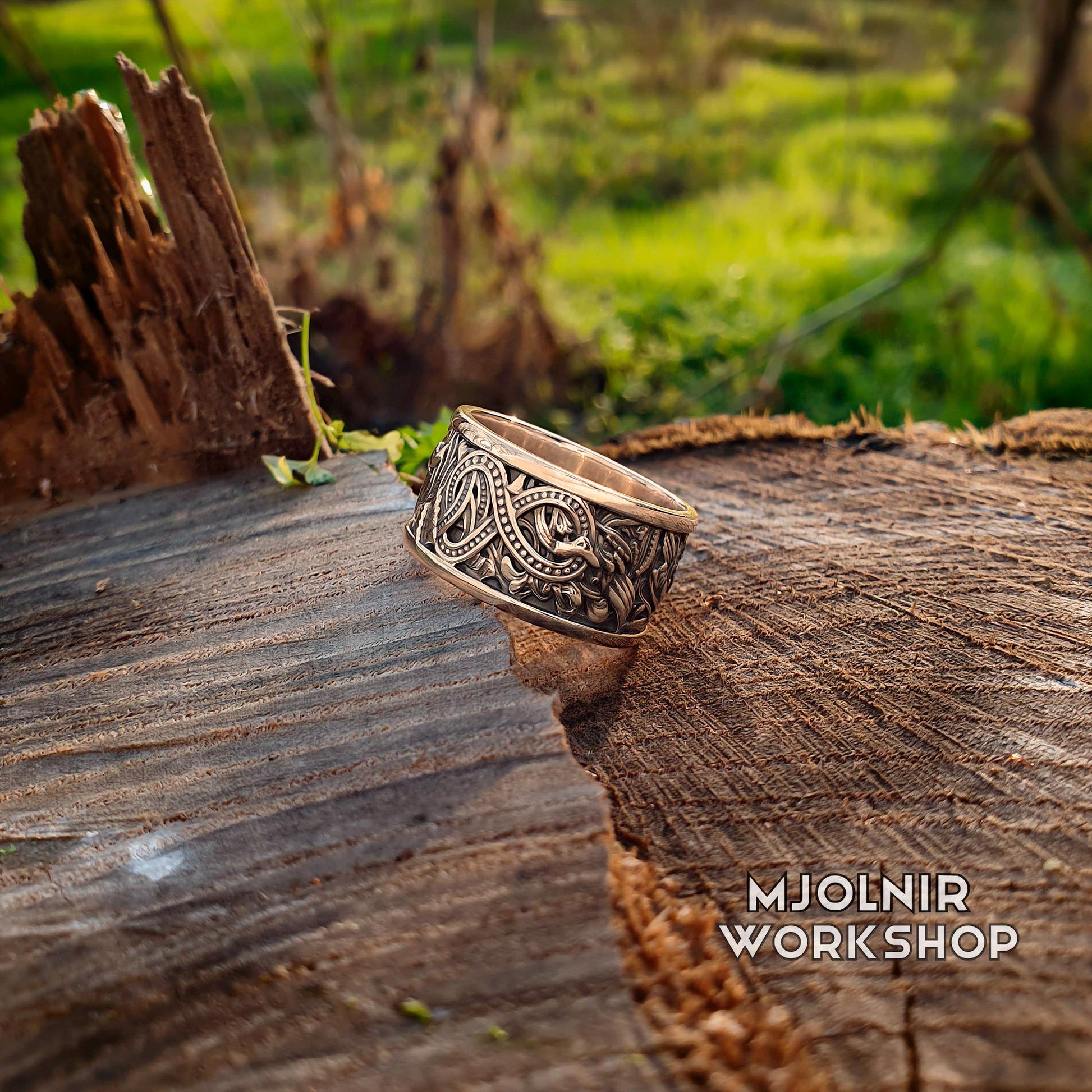 Viking Ring - Bronze Viking Ring: Vendel Era Norse Band, Design From Valsgarde Helmet