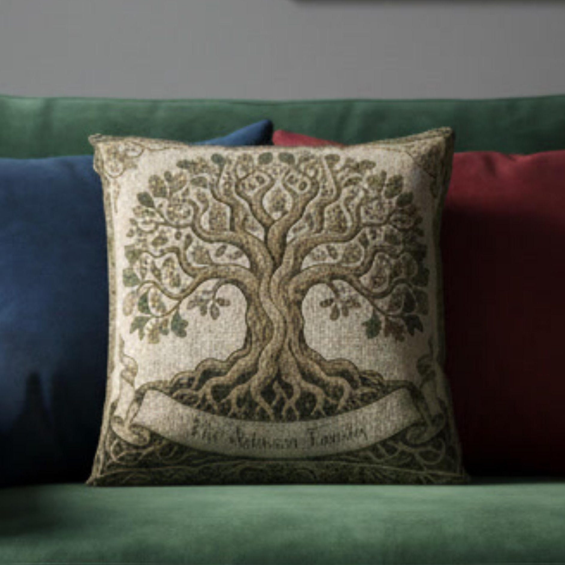 Viking Wolf Blanket - Norse Tree of Life Woven Blanket, Yggdrasil Raven and Wolf Tapestry Throw