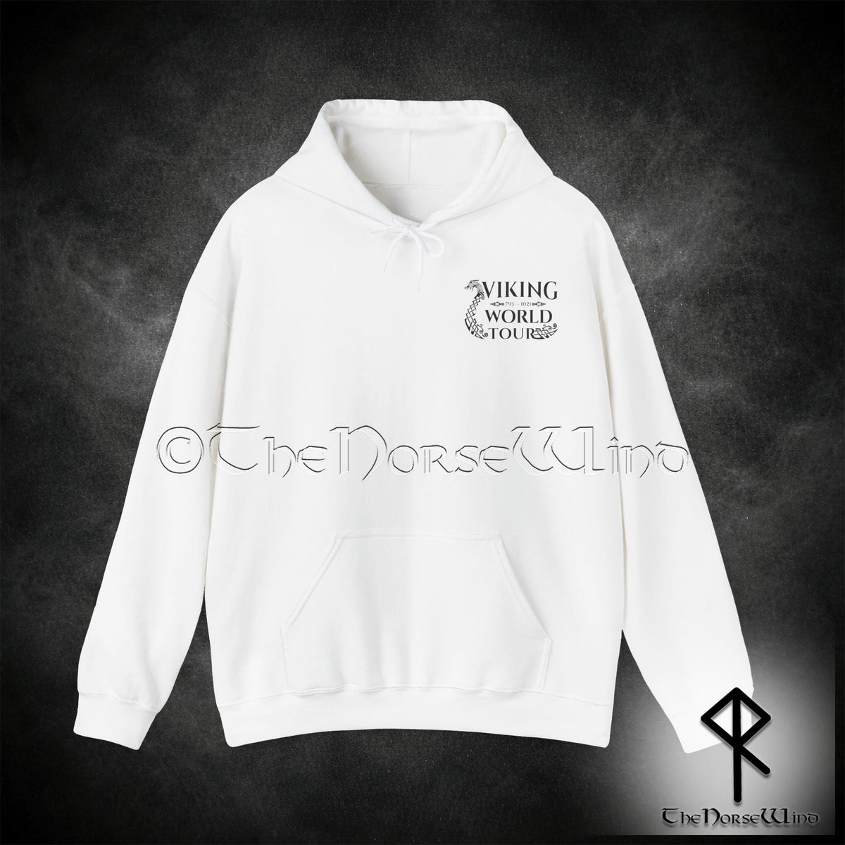 Viking Longship Hoodie - Viking World Tour Hoodie, Double-Sided Norse Longship Tour Dates, Norse
