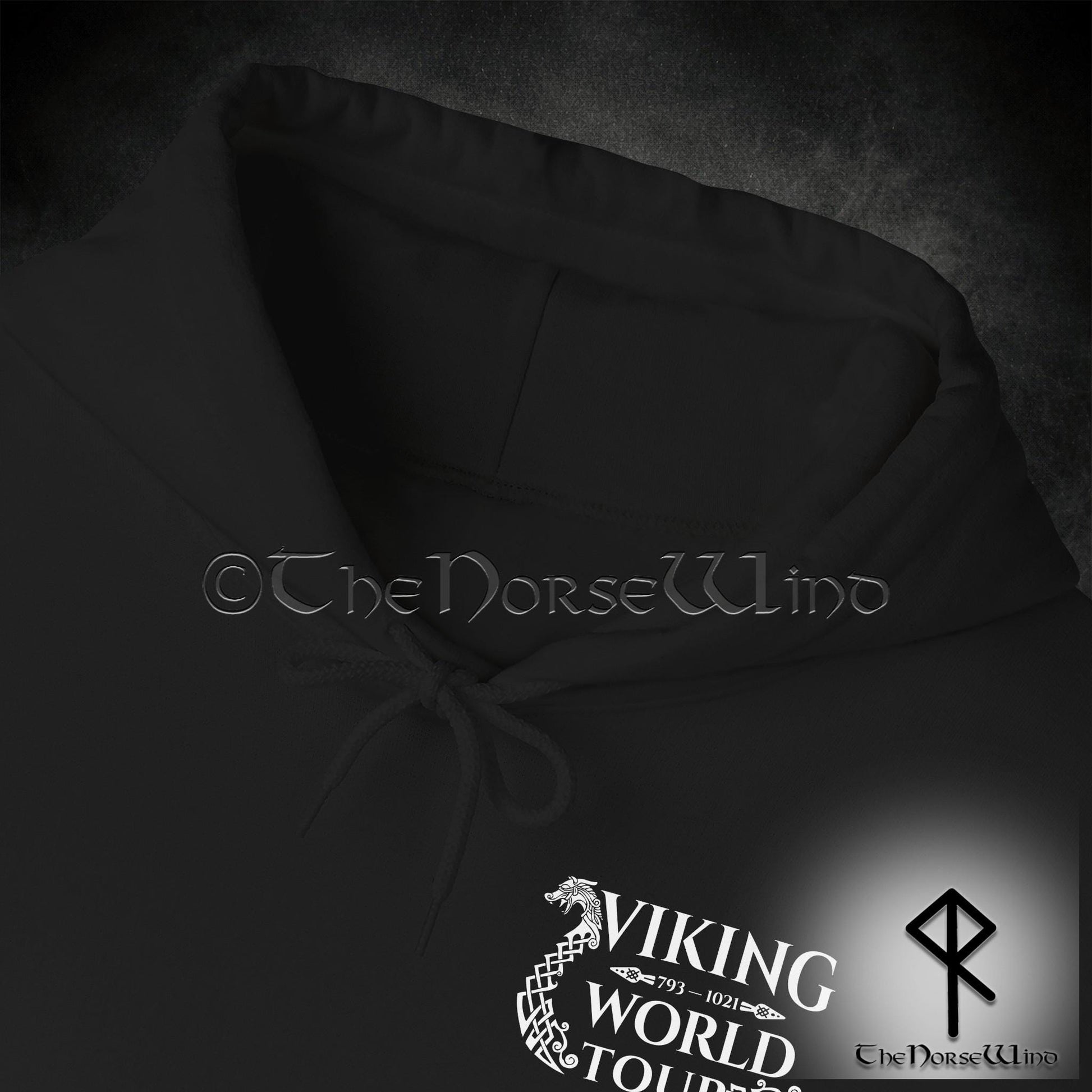 Viking Longship Hoodie - Viking World Tour Hoodie, Double-Sided Norse Longship Tour Dates, Norse