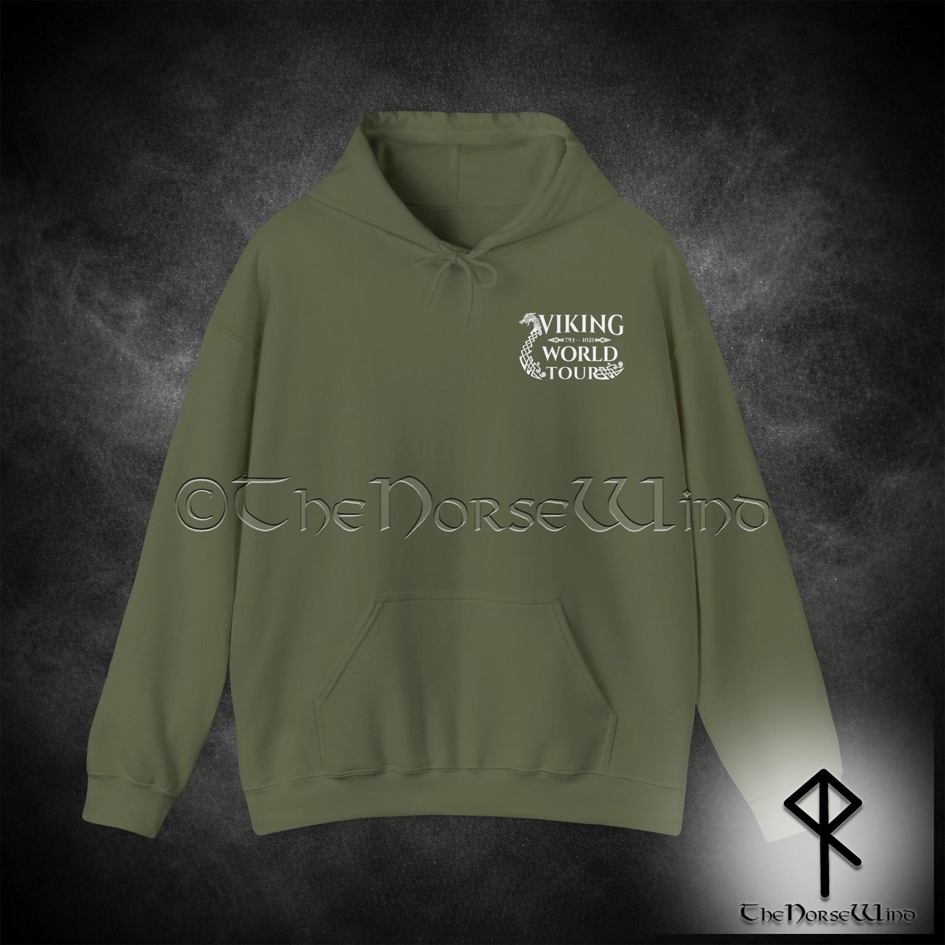 Viking Longship Hoodie - Viking World Tour Hoodie, Double-Sided Norse Longship Tour Dates, Norse