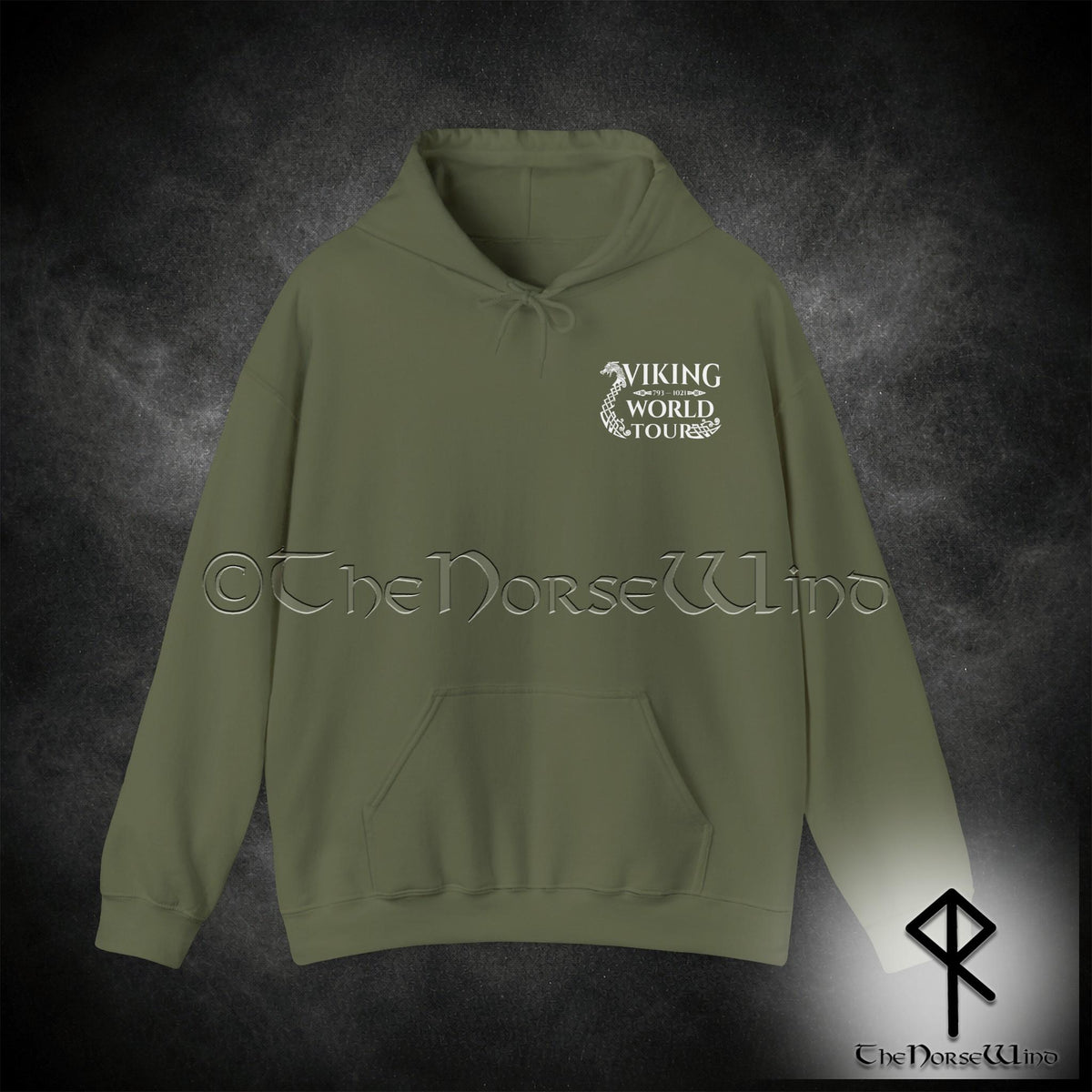 Viking Longship Hoodie - Viking World Tour Hoodie, Double-Sided Norse Longship Tour Dates, Norse
