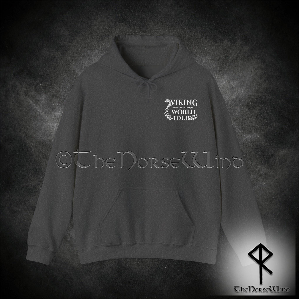 Viking Longship Hoodie - Viking World Tour Hoodie, Double-Sided Norse Longship Tour Dates, Norse