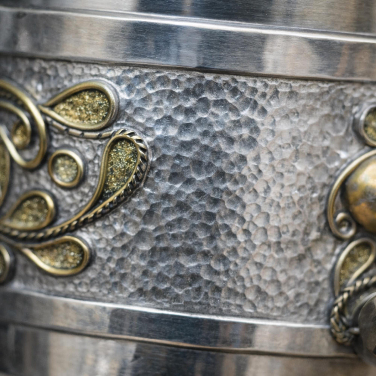 Viking Mug - Viking Drinking Horn Set with Wood Stand – Handcrafted Silver Filigree Norse Decor