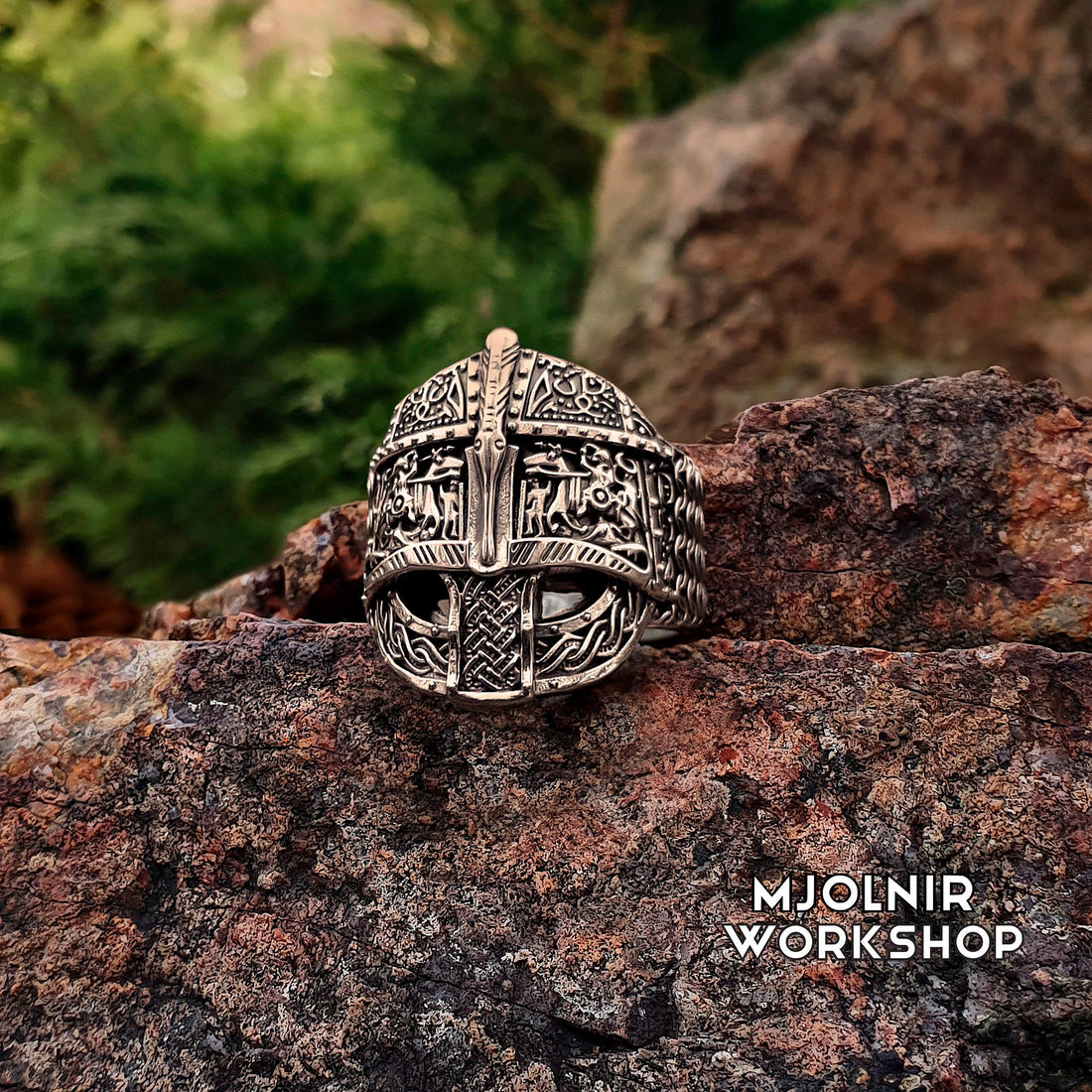 Viking Ring - Bronze Viking Ring: Vendel Era Norse Band, Design From Valsgarde Helmet