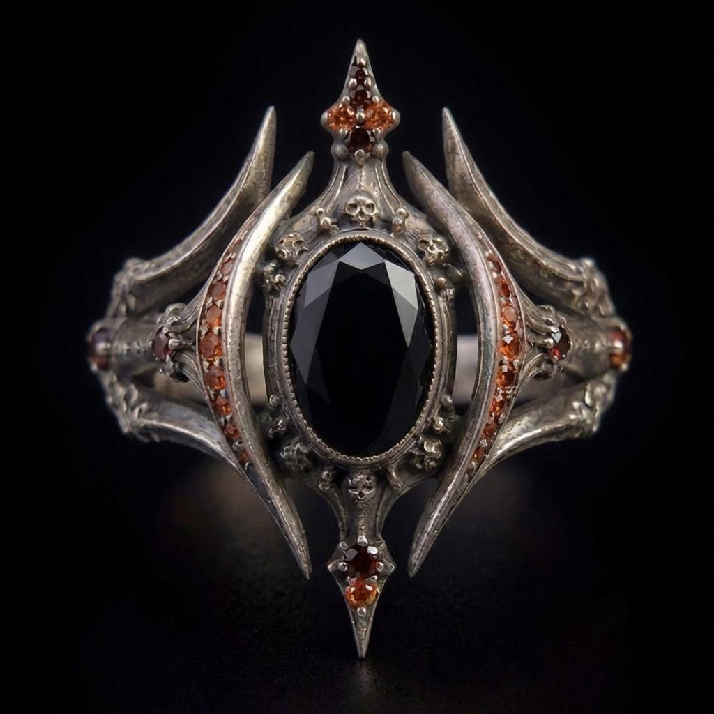Viking Rune Ring - Viking Gothic Occult Bindrune Shield Intertwined Rune Band Ring, Silver Jewelry