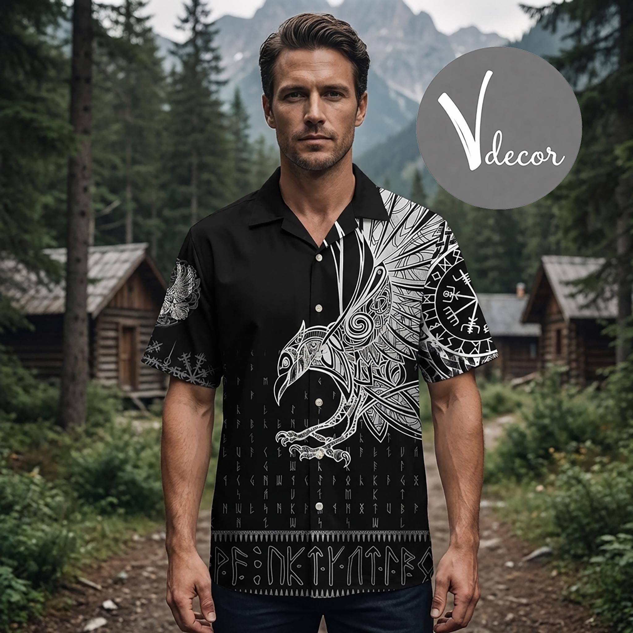 Viking Rune T-Shirt - Runer Viking Dark Tribal Pattern Grunge Men's Polo Shirt S-5XL