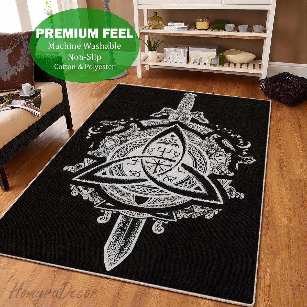Viking Yggdrasil Tree of Life Rug - Yggdrasil Tree Of Life Round Rug, Nordic Carpet, Vikings Rug