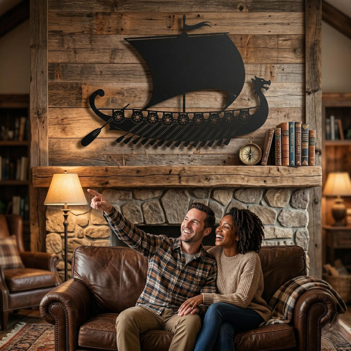 Viking Home Decor - Viking Ship Metal Wall Art: Nordic Home Decor