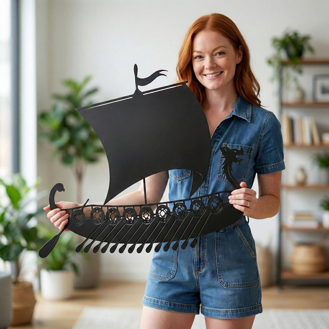 Viking Home Decor - Viking Ship Metal Wall Art: Nordic Home Decor