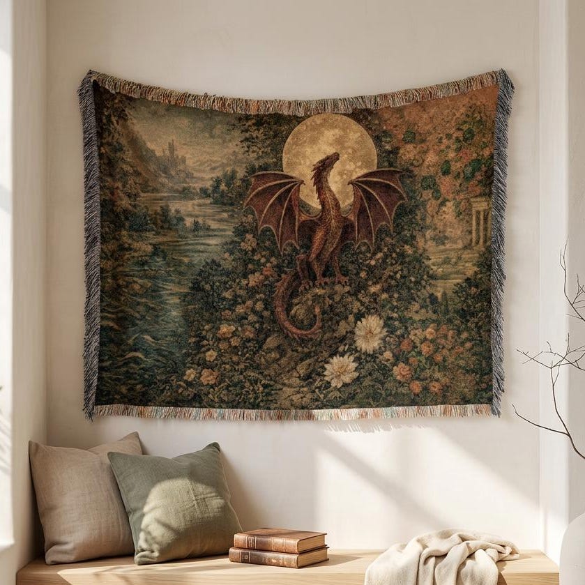 Viking Yggdrasil Tree of Life Blanket - Yggdrasil Woven Blanket, Norse Mythology Tapestry, Viking