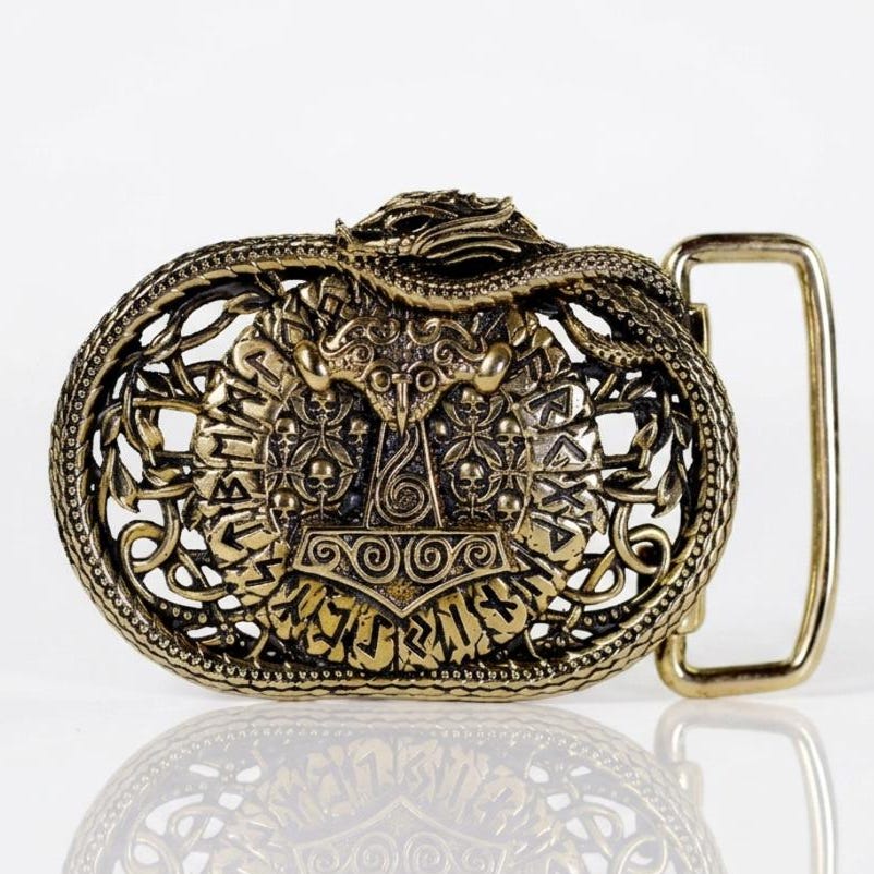Viking Thor's Hammer Bracelet - Mjolnir Bracelet with Thor Hammer, Braided Viking Leather Bracelet