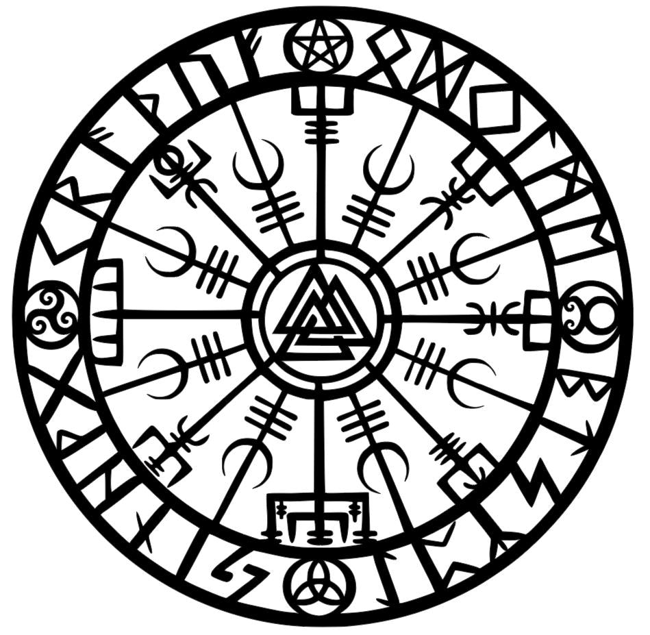 Viking Vegvisir Compass Blanket - Viking Vegvisir Wall Art Wooden Decor, Norse Compass Symbol Wall
