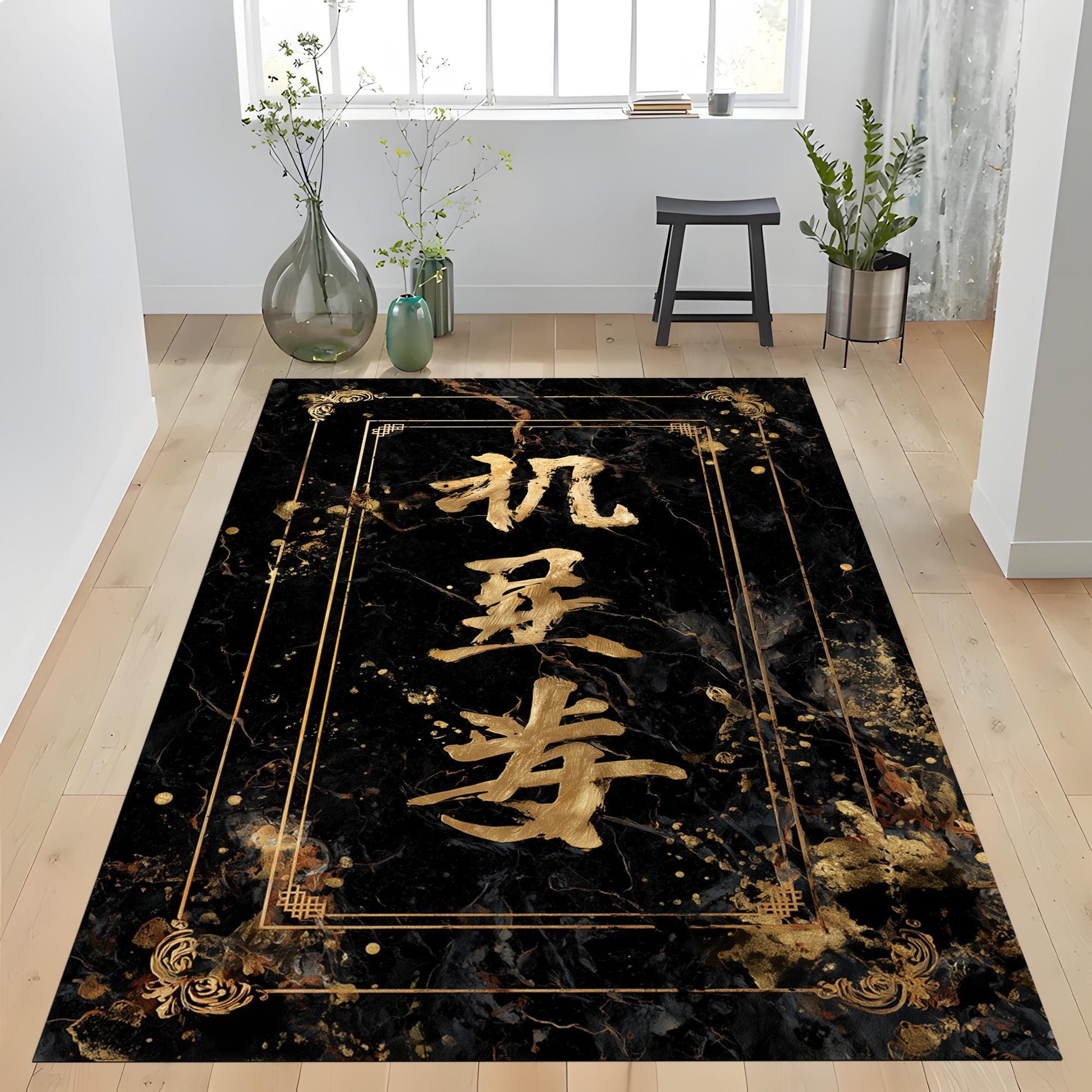 Viking Longship Rug - Viking Longship Runner Rug: Norse Dragon Boat Design, Ancient Warrior Symbol