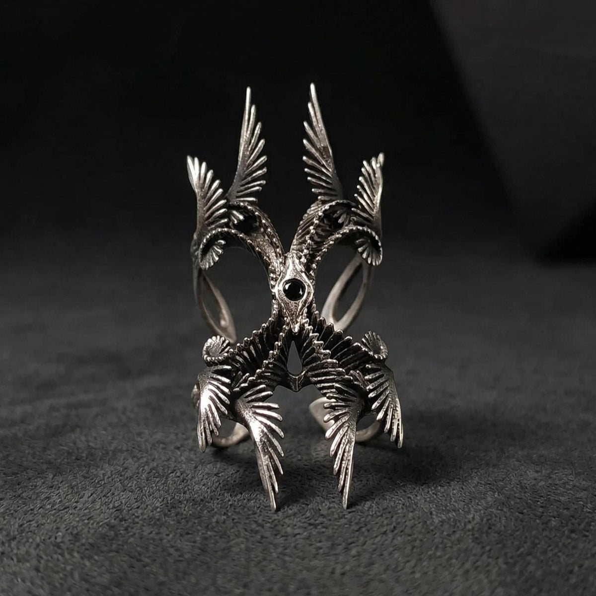 Viking Ring - Sterling Silver Gothic Cross Ring, Fleur De Lis Cross Ring, Medieval Cross Statement