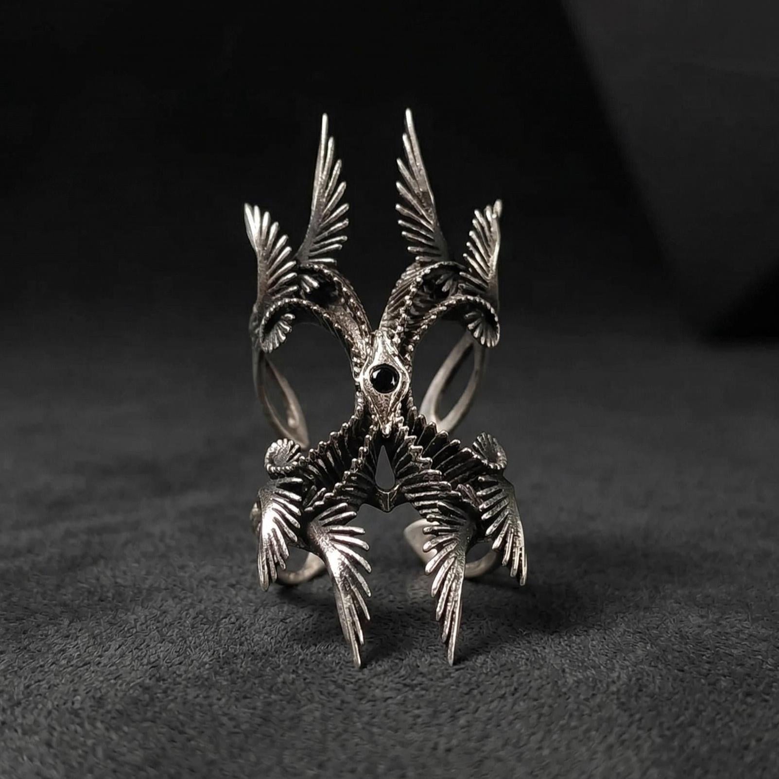 Viking Ring - Sterling Silver Gothic Cross Ring, Fleur De Lis Cross Ring, Medieval Cross Statement