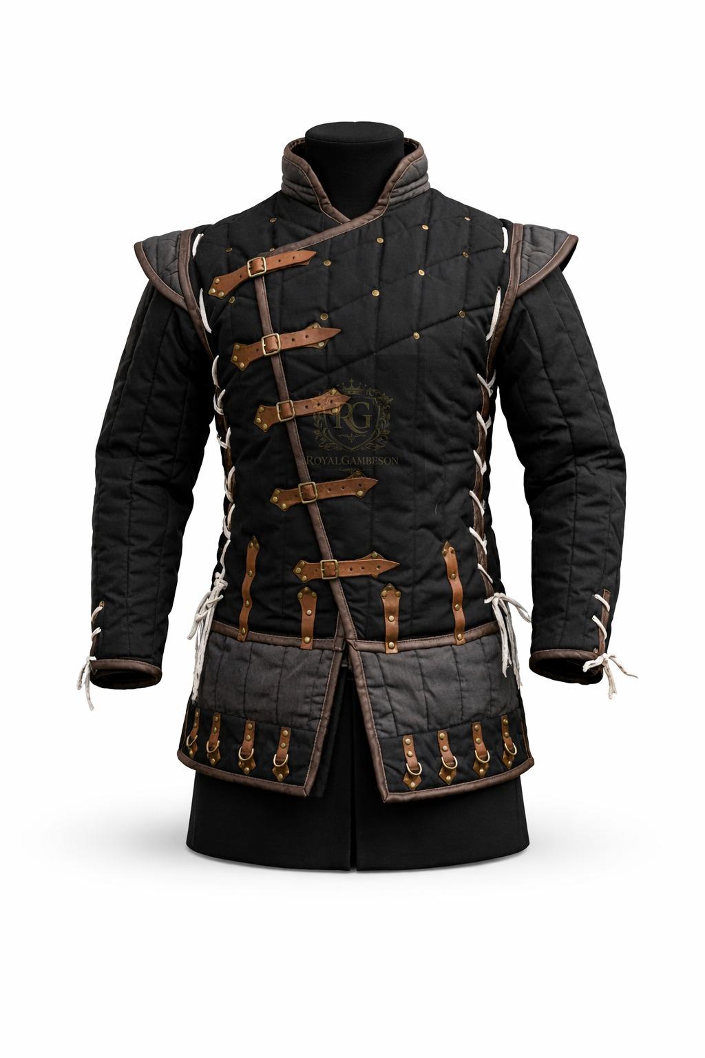 Viking Jacket - Handmade Warrior Medieval Leather Coat, Unisex Ranger Combat Quilted Viking Cosplay