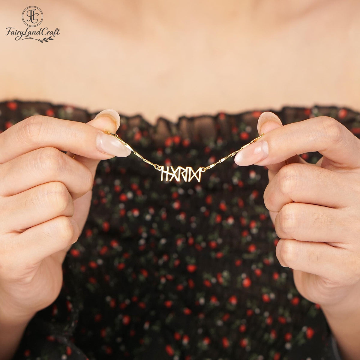 Viking Rune Necklace - Custom Runes Name Necklace, Personalized Viking Jewelry - Norse Mythology