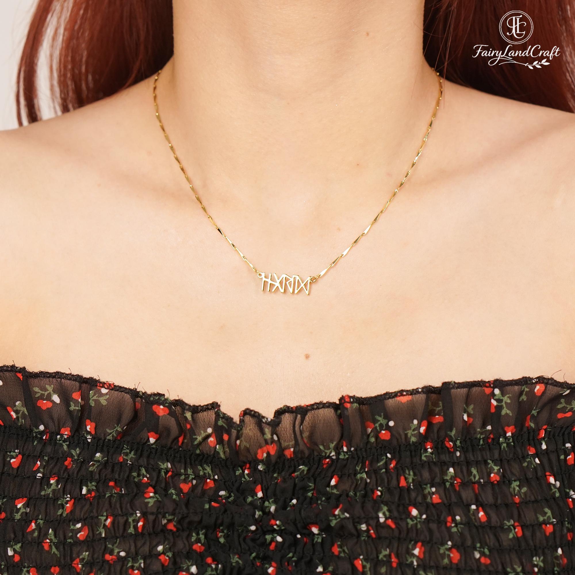 Viking Rune Necklace - Custom Runes Name Necklace, Personalized Viking Jewelry - Norse Mythology