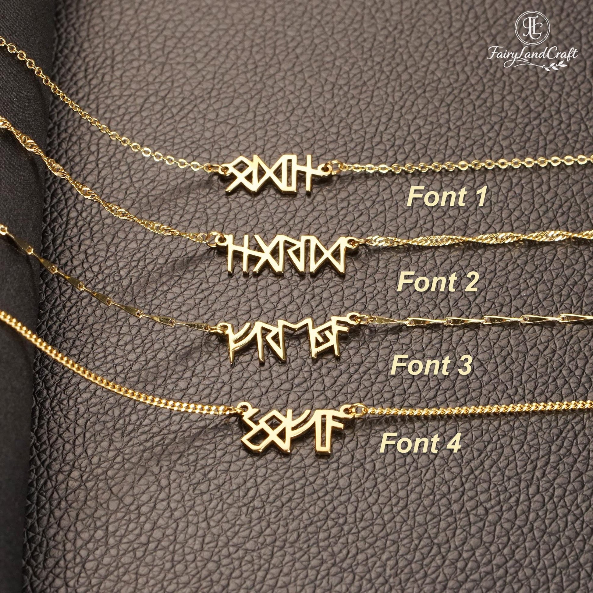 Viking Rune Necklace - Custom Runes Name Necklace, Personalized Viking Jewelry - Norse Mythology