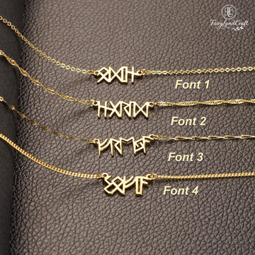 Viking Rune Necklace - Custom Runes Name Necklace, Personalized Viking Jewelry - Norse Mythology