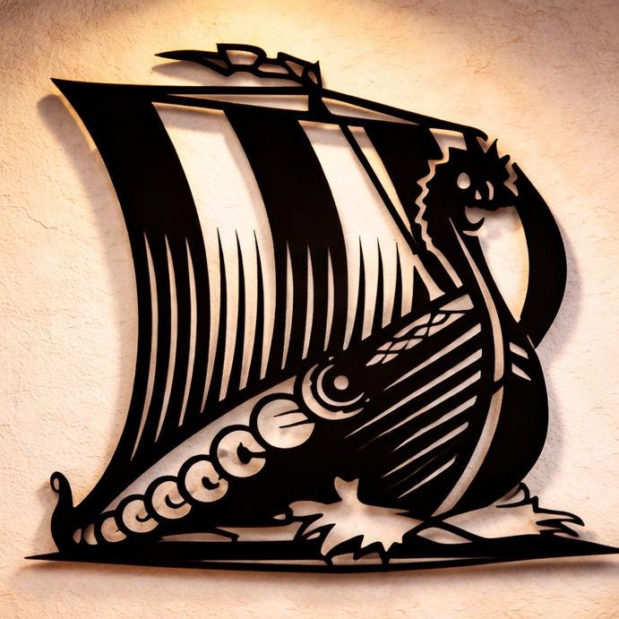 Viking Blanket - Viking Ship Wall Art, Nordic Ship Wall Art, Viking Ship Wall Decor, Viking Ship