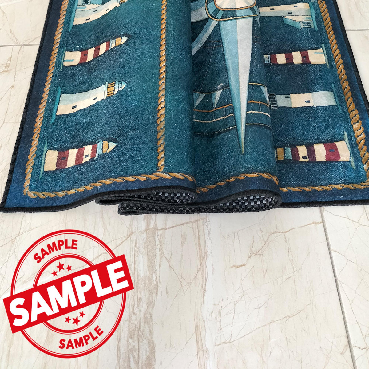 Viking Longship Rug - Viking Fjord Rug, Nordic Longship Mountain Landscape, Norse Celtic Area Rug