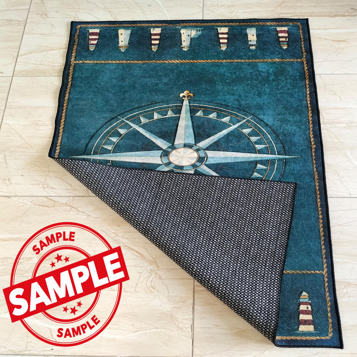 Viking Longship Rug - Viking Fjord Rug, Nordic Longship Mountain Landscape, Norse Celtic Area Rug