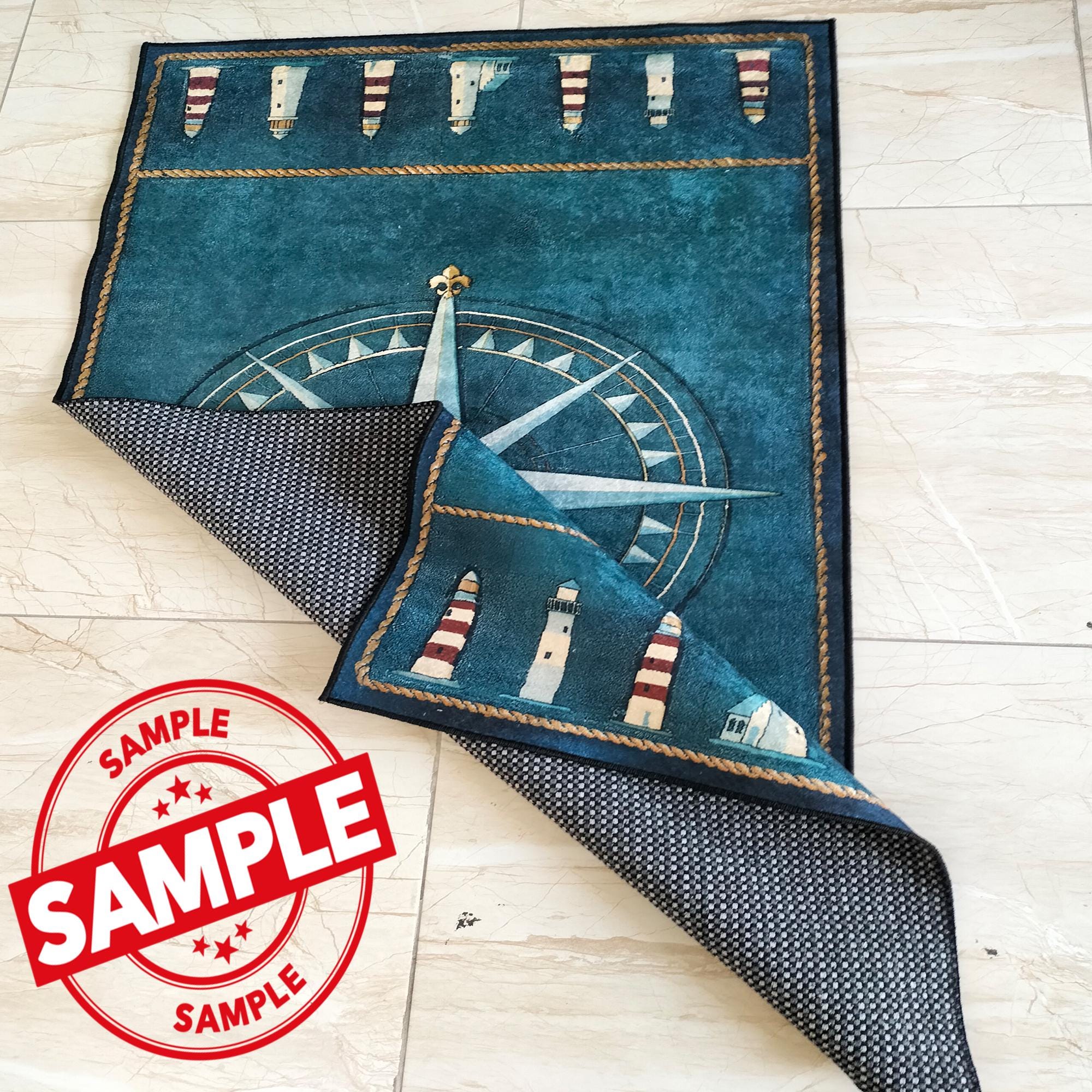 Viking Longship Rug - Viking Fjord Rug, Nordic Longship Mountain Landscape, Norse Celtic Area Rug