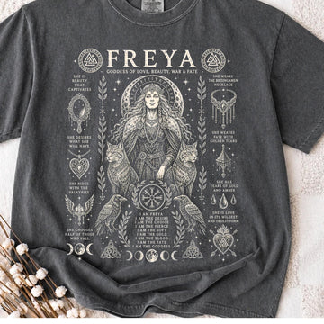 Viking T-Shirt - Viking Goddess Freya T-Shirt, Norse Mythology Warrior Sorceress Tee, Goth Grunge