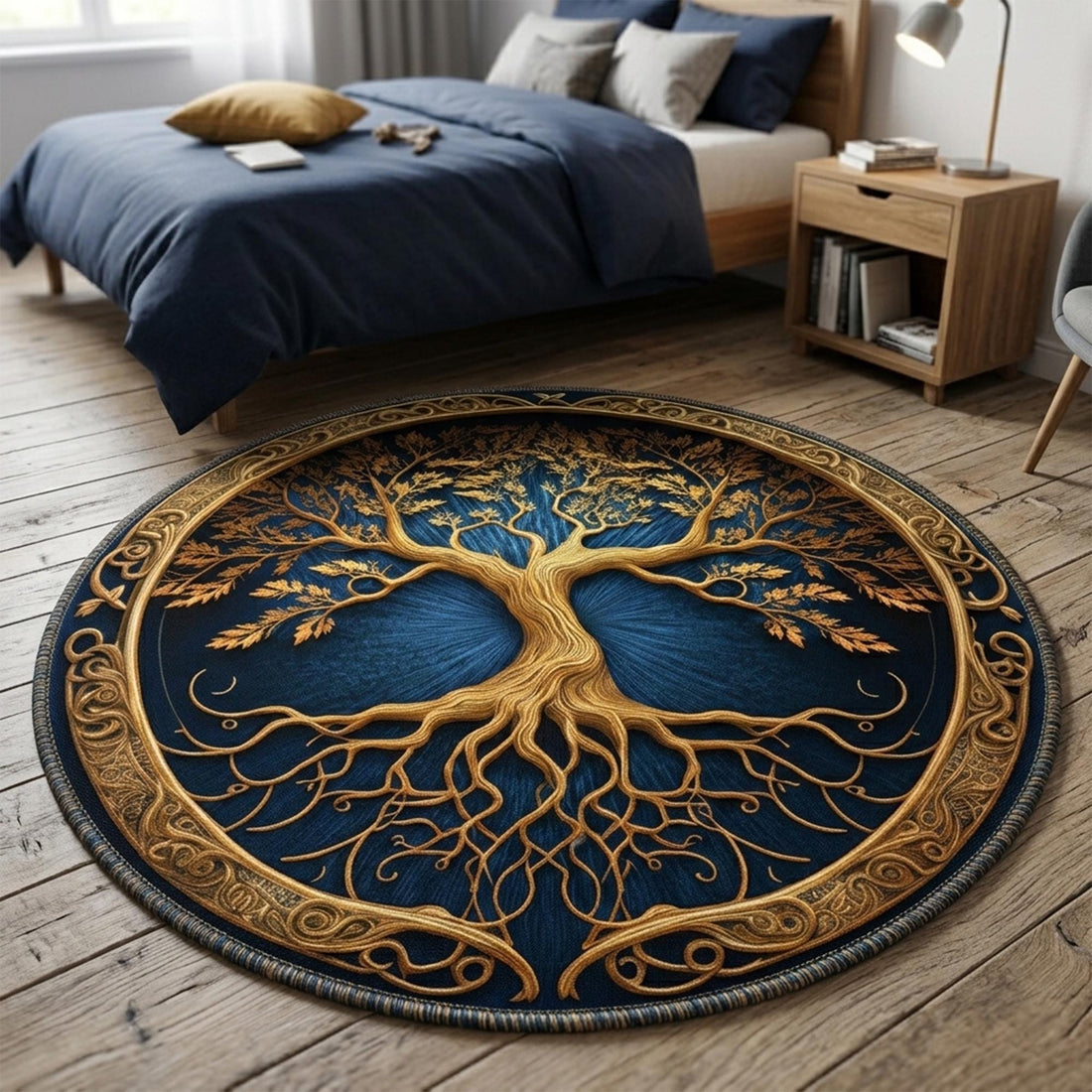 Viking Yggdrasil Tree of Life Rug - Yggdrasil Tree Of Life Round Rug, Nordic Carpet, Vikings Rug