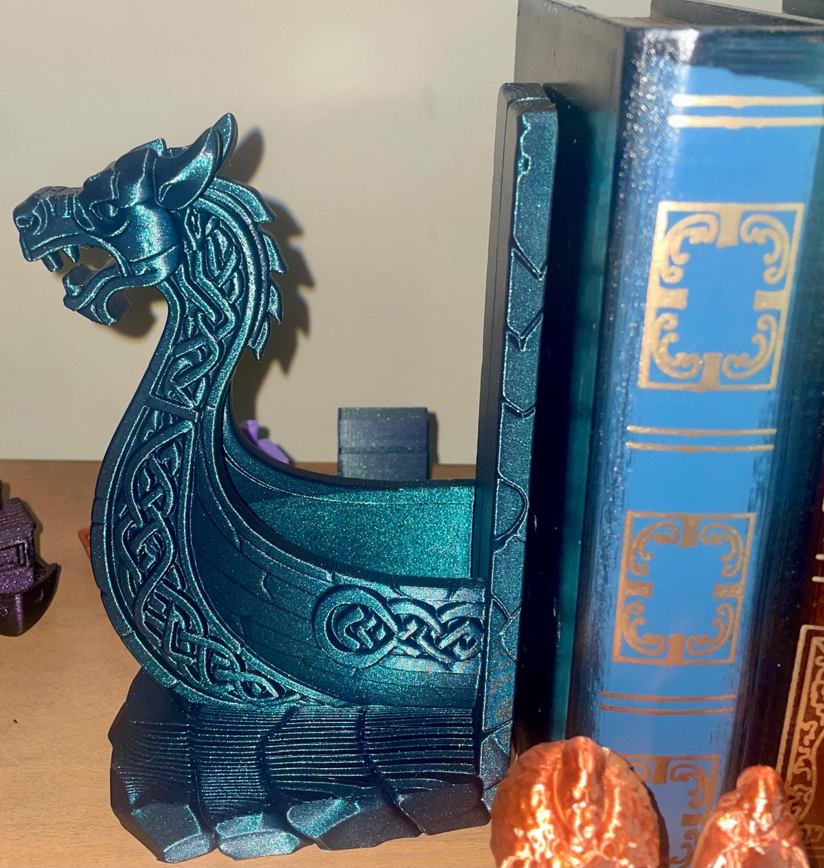Viking Home Decor - Viking Ship Bookshelf Decor