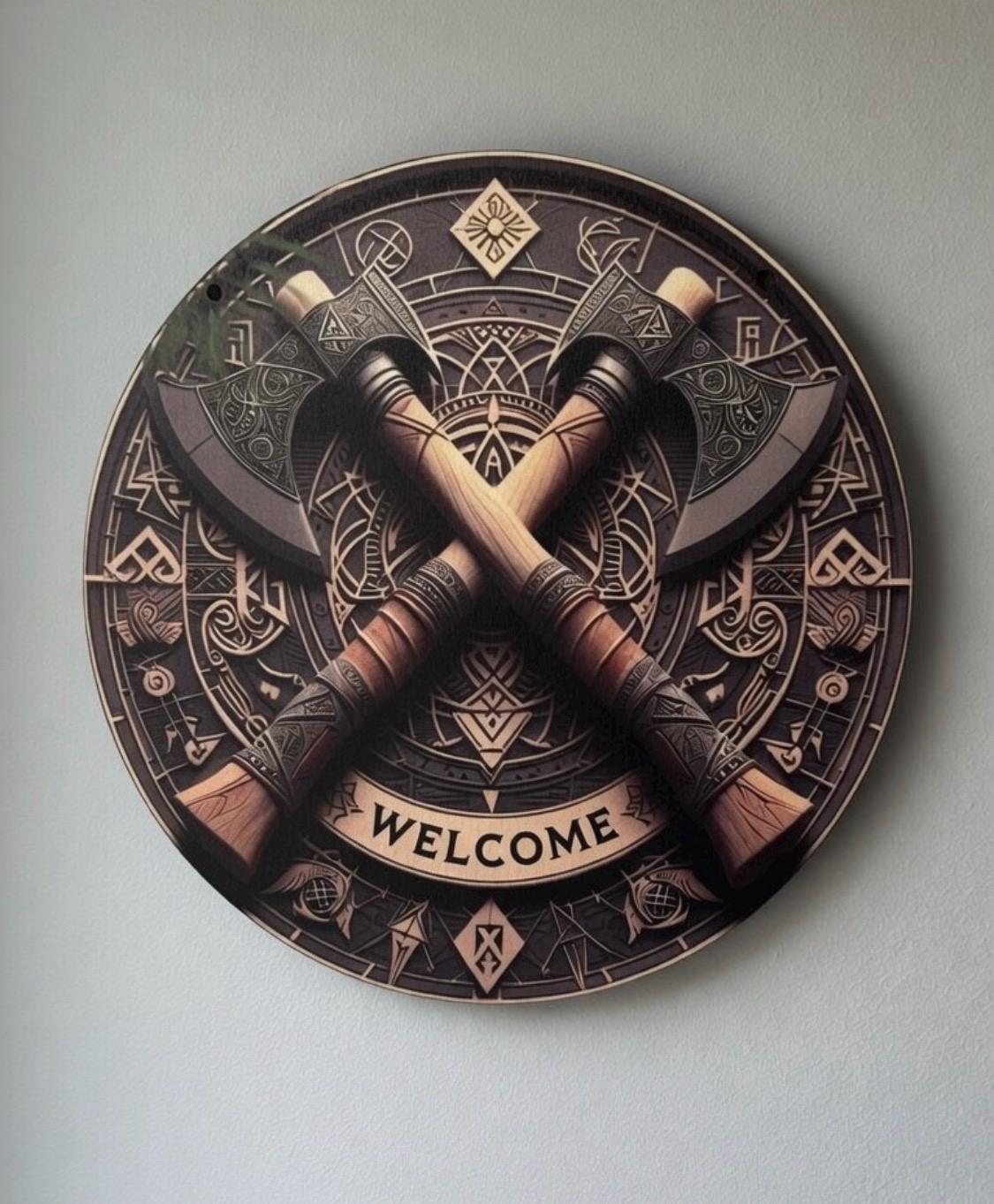 Viking Vegvisir Compass Blanket - Viking Vegvisir Tree of Life Wall Art, Norse Compass Raven Decor