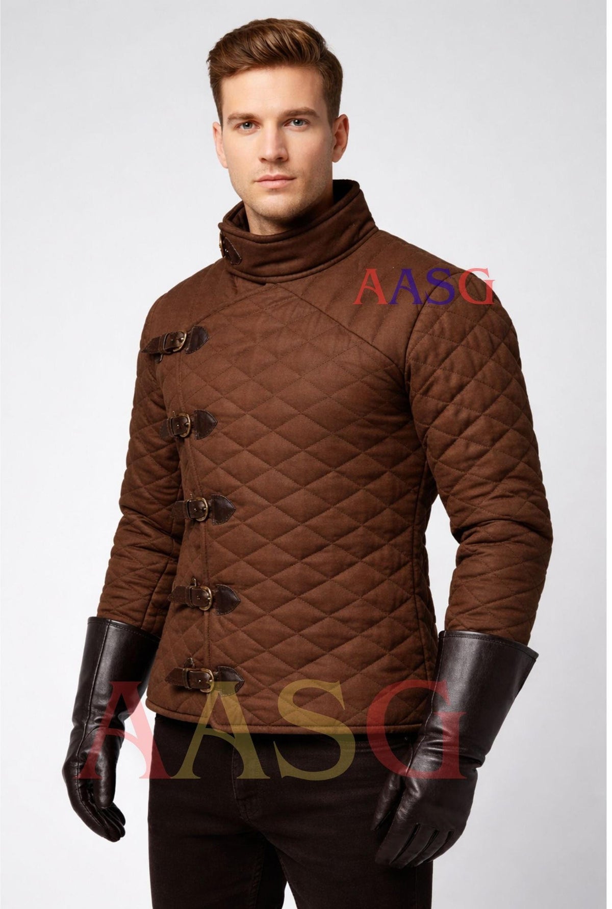 Viking Jacket - Handmade Warrior Medieval Leather Coat, Unisex Ranger Combat Quilted Viking Cosplay