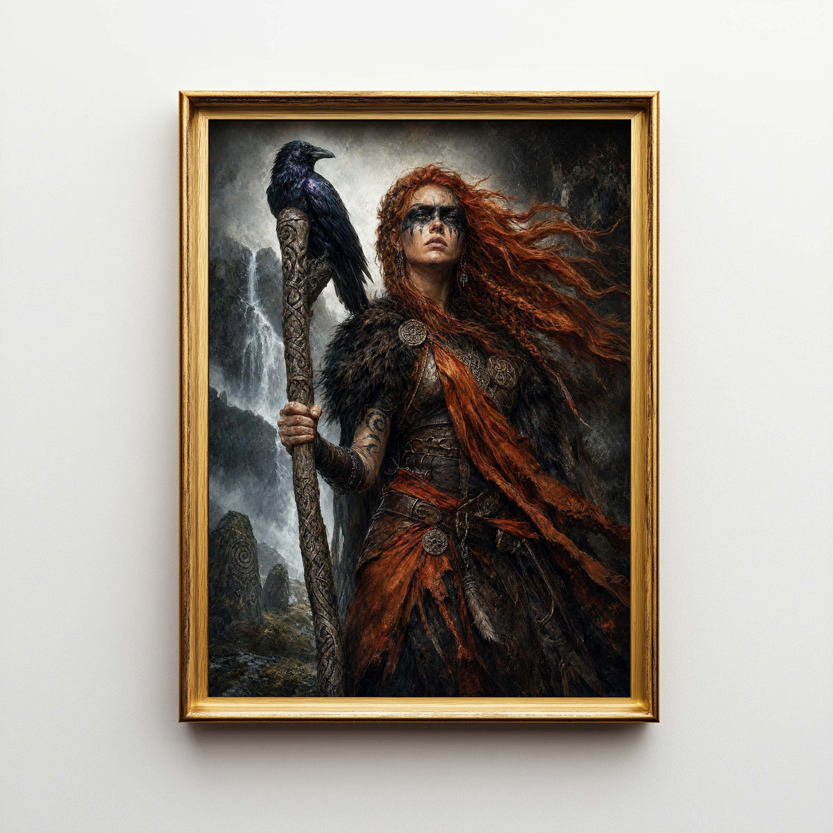 Viking Odin Home Decor - Dark Fantasy Odin Poster & Canvas, Norse God Viking Wall Art, Gothic Man