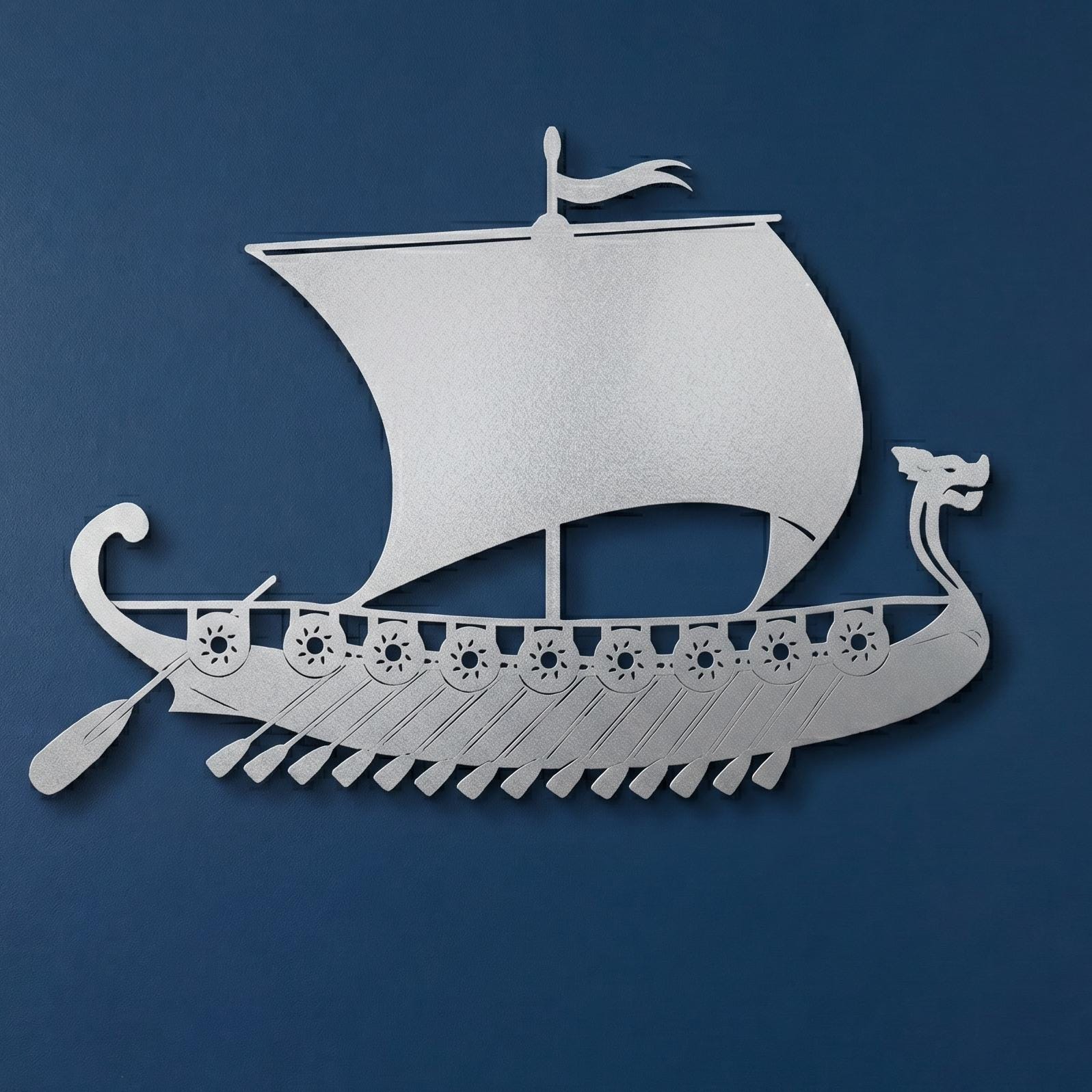 Viking Home Decor - Viking Ship Metal Wall Art: Nordic Home Decor