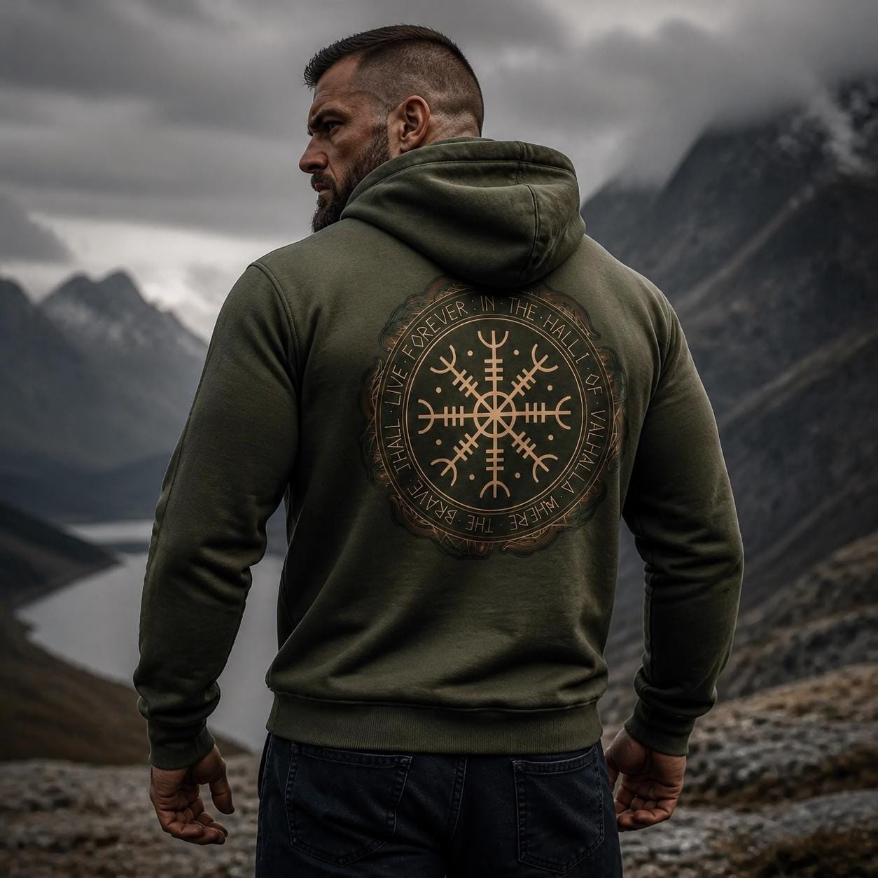 Viking Rune Hoodie - Viking Warrior Hoodie, Norse Mythology Sweatshirt, Nordic Rune Hoodie